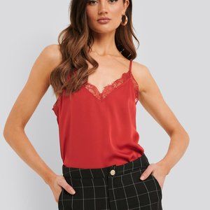 Red Silky Lace Camisole